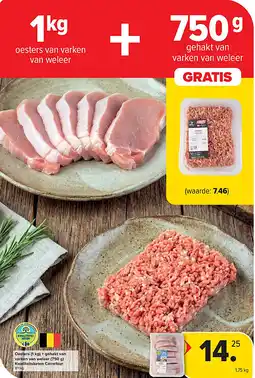 Carrefour Oesters (1 kg) + gehakt van varken van weleer (750 g) Kwaliteitsketen Carrefour aanbieding