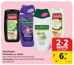 Carrefour Douchegel Palmolive en Tahiti aanbieding