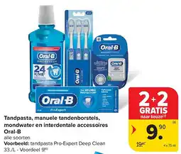 Carrefour Tandpasta, manuele tandenborstels, mondwater en interdentale accessoires Oral-B aanbieding