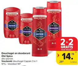 Carrefour Douchegel en deodorant Old Spice aanbieding