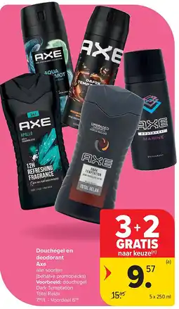 Carrefour Douchegel en deodorant Axe aanbieding