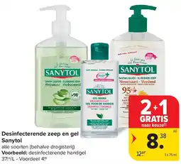 Carrefour Desinfecterende zeep en gel Sanytol aanbieding