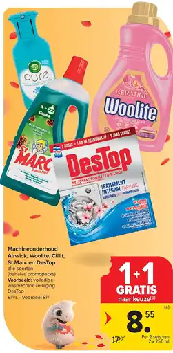 Carrefour Machineonderhoud Airwick, Woolite, Cillit, St Marc en DesTop aanbieding