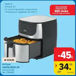 Carrefour Airfryer HAF9L1800-25 aanbieding