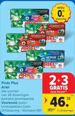 Carrefour Pods Plus Ariel aanbieding