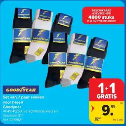 Carrefour Set van 7 paar sokken voor heren Goodyear aanbieding