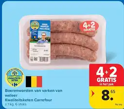 Carrefour Boerenworsten van varken van weleer Kwaliteitsketen Carrefour aanbieding