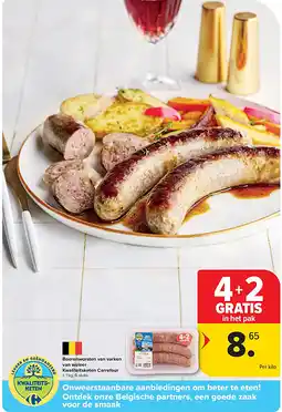 Carrefour Boerenworsten van varken van weleer Kwaliteitsketen Carrefour aanbieding