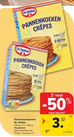 Carrefour Pannenkoekenmix Dr. Oetker aanbieding
