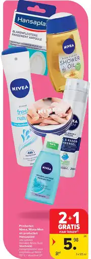 Carrefour Producten Nivea, Nivea Men en producten Hansaplast aanbieding