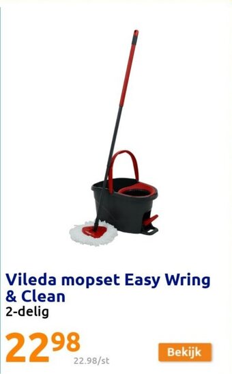 Action Vileda mopset Easy Wring & Clean aanbieding