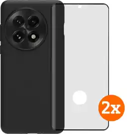 Coolblue BlueBuilt Back Cover OnePlus 13 Zwart + Screenprotector Glas Duo Pack aanbieding