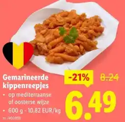 Lidl Gemarineerde kippenreepjes aanbieding
