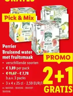 Lidl Perrier Bruisend water met fruitsmaak aanbieding