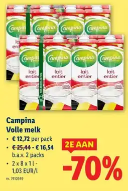 Lidl Campina Volle melk aanbieding