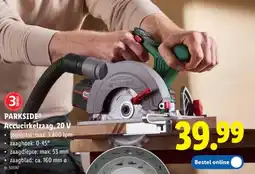Lidl Parkside Accucirkelzaag, 20 V aanbieding