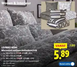 Lidl Livarno home Microvezel-satijnen dekbedovertrek aanbieding