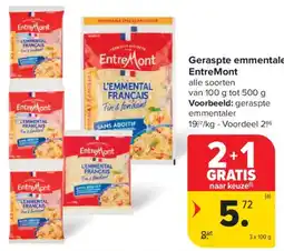 Carrefour Market EntreMont geraspte emmentaler aanbieding