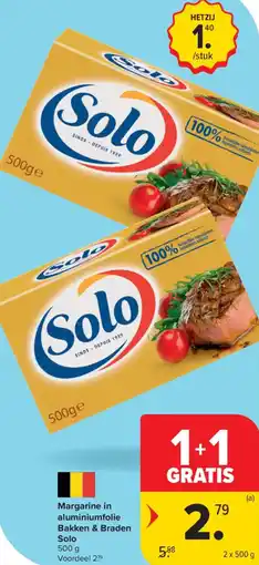 Carrefour Market Solo Margarine in aluminiumfolie Bakken & Braden aanbieding