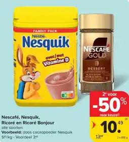 Carrefour Market Nescafé, Nesquik, Ricoré en Ricoré Bonjour aanbieding