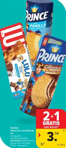 Carrefour Market LU Koekjes Prince en Lulu Beertje LU aanbieding