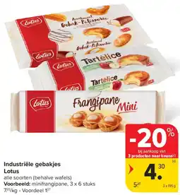 Carrefour Market Lotus Industriële gebakjes aanbieding