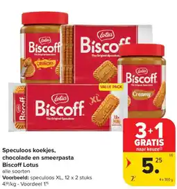 Carrefour Market Biscoff Lotus Speculoos koekjes, chocolade en smeerpasta aanbieding