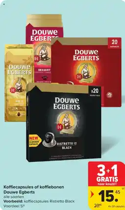 Carrefour Market Douwe Egberts Koffiecapsules of koffiebonen aanbieding