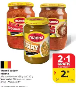 Carrefour Market Manna Warme sauzen aanbieding