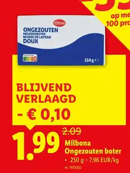 Lidl Ongezouten boter aanbieding