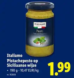 Lidl Pistachepesto op Siciliaanse wijze aanbieding