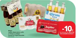 Carrefour Market Blikjes jupiler stella artois leffe en flesjes en blikjes corona en tripel karmeliet aanbieding