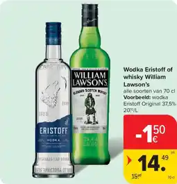 Carrefour Market Wodka eristoff of whisky william lawson's aanbieding
