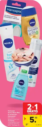 Carrefour Market Producten NIVEA men en producten hansaplast aanbieding