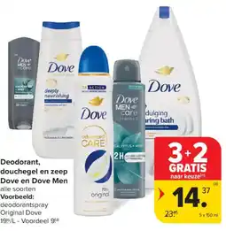 Carrefour Market Deodorant douchegel en zeep dove en dove men aanbieding