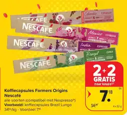 Carrefour Market Koffiecapsules farmers origins nescafé aanbieding