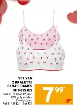 Trafic Set van 2 bralette beha's dames of meisjes aanbieding