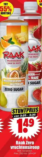 Dirk Raak Zero vruchtensiroop aanbieding