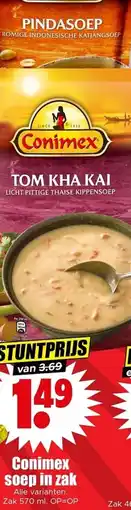Dirk Conimex soep in zak aanbieding