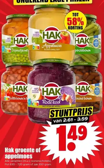Dirk NL Hak groente of appelmoes aanbieding