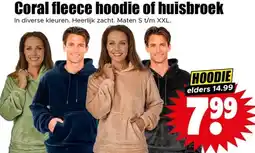 Dirk Coral fleece hoodie aanbieding