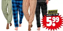 Dirk Coral fleece huisbroek aanbieding