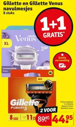 Kruidvat Gillette en Gillette Venus navulmesjes aanbieding