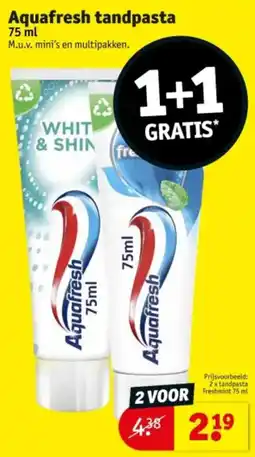 Kruidvat Aquafresh tandpasta aanbieding