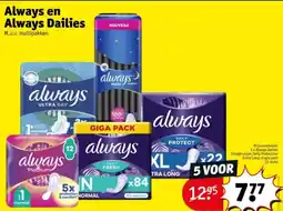 Kruidvat Always en Always Dailies aanbieding