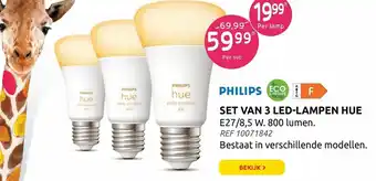 Brico Philips set van 3 LED-Lampen Hue aanbieding