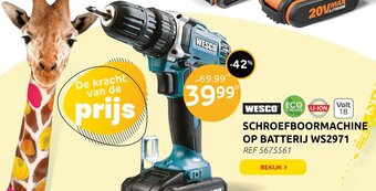 Brico Schroefboormachine op Batterij WS2971 aanbieding