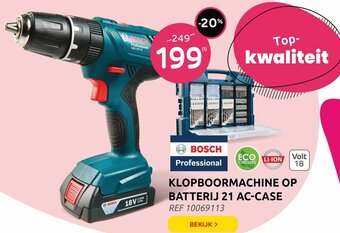 Brico Klopboormachine op Batterij 21 AC-CASE aanbieding