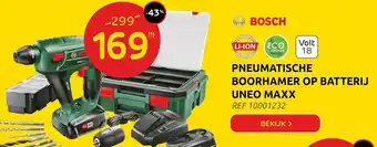 Bosch Pneumatische boorhamer op Batterij Uneo Maxx