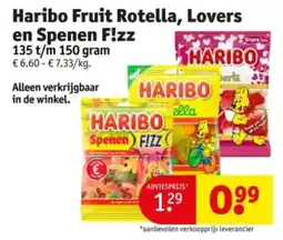 Kruidvat Haribo fruit rotella lovers en spenen f!zz aanbieding